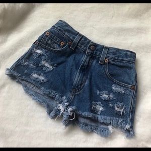 Distressed Levi shorts